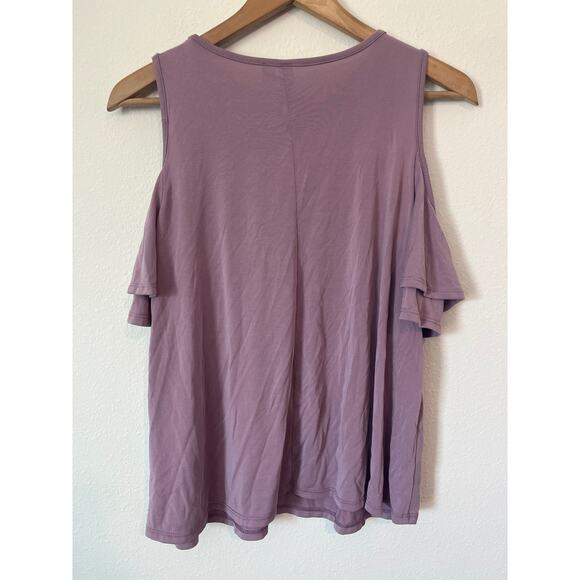 FRANCESCA’S Mom Quote Purple Cold Shoulder Top - Picture 4 of 4
